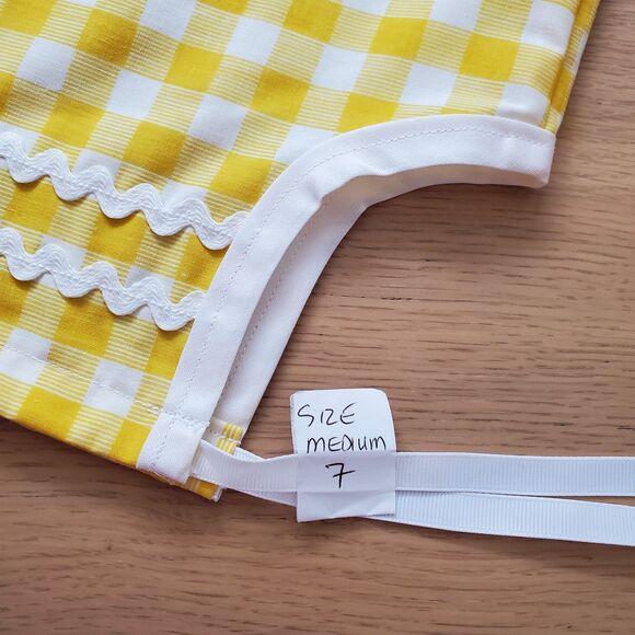 Girl's Vintage 70s Yellow Gingham Dress - Picture 4 of 4